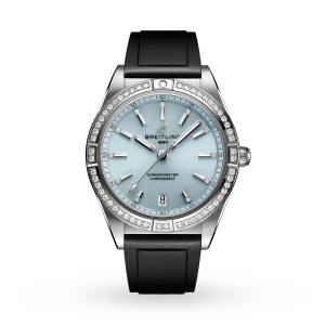 Breitling hodinky chronomat automatic 36 z nerezové oceli a 18karátového šedého zlata - ledově modré hodinky G10380591C1S1