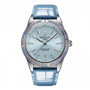 Breitling chronomat automatic 36 south sea ice blue leather strap dámské hodinky G10380611C1P1