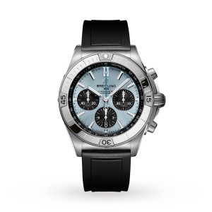 Breitling chronomat b01 42 nerezová ocel a platinový pryžový řemínek - ledově modré hodinky PB0134101C1S1