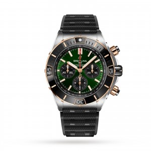Breitling hodinky super chronomat b01 44 z nerezové oceli a 18karátového červeného zlata s gumovým řemínkem UB0136251L1S1